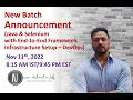 Selenium Java Training - Regular Batch 11th Nov 2022