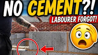 Did my hoddy forget the cement 🤷🏼🤦🏼 #bricklaying #brickwork 