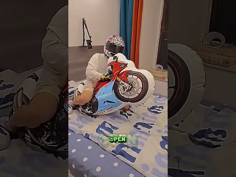 Dad though a Pillow Was His Superbike😂🏍️ #shorts #viral #funny