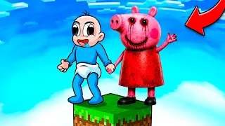 ATRAPADO en un BLOQUE con PEPPA PIG MALVADA en MINECRAFT! 😱 BEBÉ NOOB