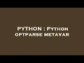 PYTHON Python optparse metavar