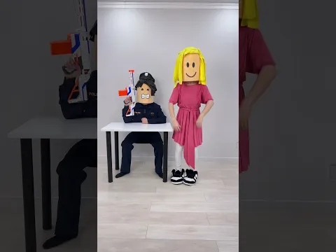 Girl dance with Roblox Police #roblox
