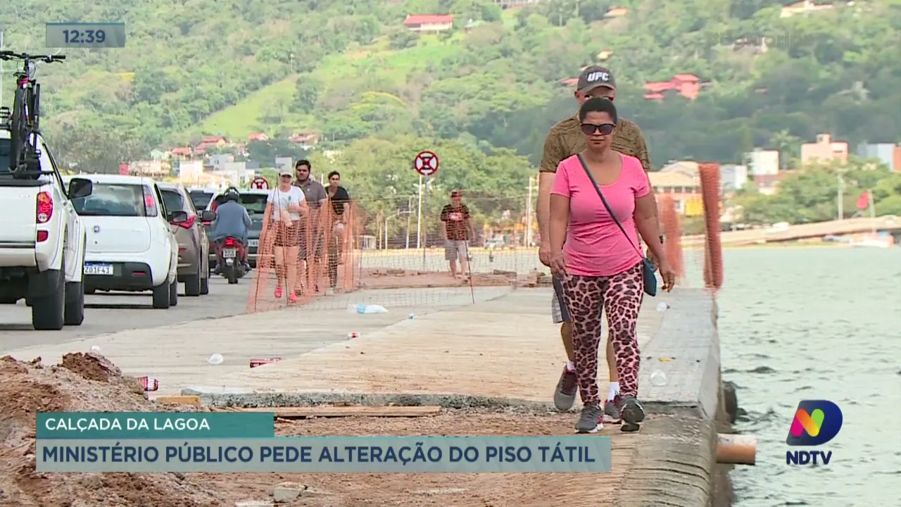 Calçada da Lagoa: Ministério Público pede alteração do piso tátil