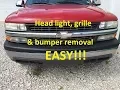 HOW TO REMOVE 99-06 SIlverado Tahoe Suburban HEAD LIGHT GRILLE FRONT BUMPER