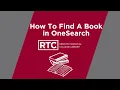 How to Find a Book in OneSearch