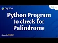 Python Program to check for Palindrome in 7 Minutes - English