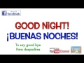 Good night Buenas noches