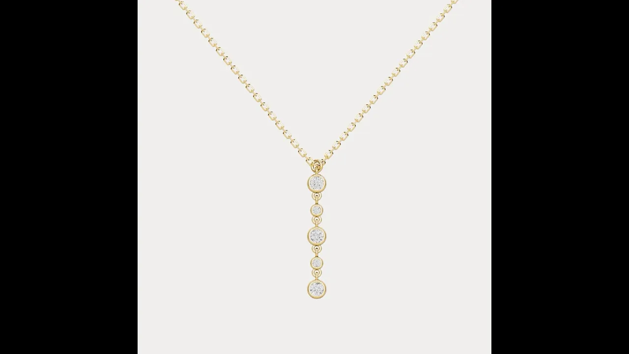 Sterling Silver Bezel Set Lab-Grown Diamond Lariat Necklace
