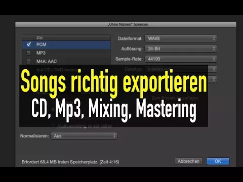 Download MP3 Audio-Dateien richtig exportieren für CD, Mp3, Mixing und Mastering| abmischenlernen.de