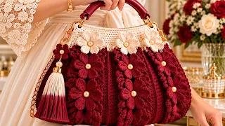 FÁCIL BOLSO Crochet Tutorial hecho con FLORES Super Elegantes y FÁCILES de hacer