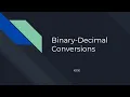 iGCSE Computer Science - Converting between Decimal and Binary