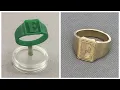 3d Print and Casting of Letter E Signet Ring Moore s Jewelers