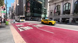 MTA NYC Coach SIM33 action on 5th Ave
