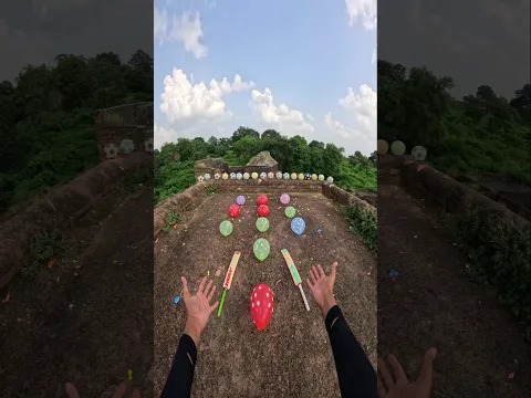 😲Cricketbat vs footballs balloons #shorts #video #parkour #stunt #running #trending #youtubeshorts