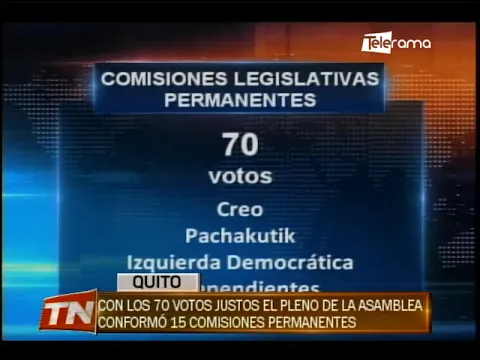 Con los 70 votos justos el pleno de la asamblea conformó 15 comisiones permanentes