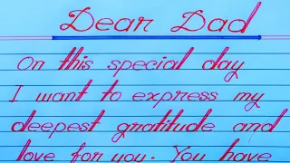 fathers day card writing fathers day card easy fathers day message card in english