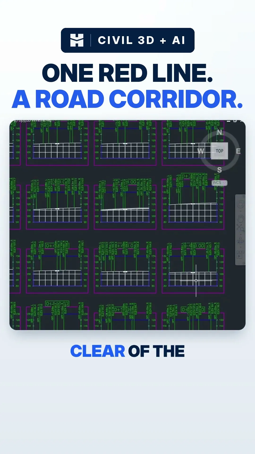 I drew one line in Civil 3D. AI built the road.