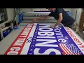 Mounting printed vinyl on 4x8 sheets of coroplast using a laminator