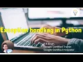 Exception Handling Python CBSE Class 11 and 12