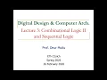 Digital Design Comp Arch L3 Combinational Logic II Sequential Logic Spring 2026