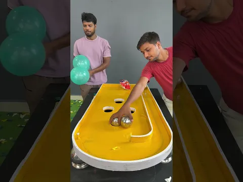 The ultimate steel ball roll pop balloons fantastic challenge #shorts