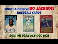 Most Expensive eBay Sales Bo Jackson Baseball Cards - Oct-Dec 2021
