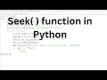 Seek function in Python in hindi COMPUTEREXCELSOLUTION