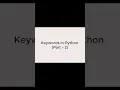 How to implement Keywords from as import in Python