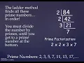 Ladder Method to find Prime Factorization