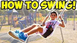 How to SWING on a Swing Set Easy for Kids
