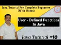 User Defined Functions In Java Basic Understanding Of Java By Harvinder Singh