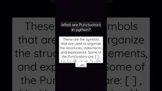 What are Punctuators in Python programming python Punctuators programming Tokens
