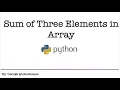 Python Sum of Three Elements in Array