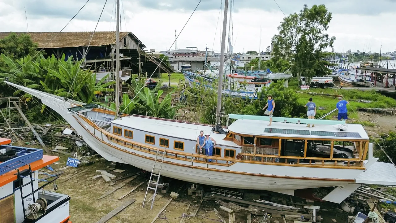 Restored BOAT charged for Adventure: Solar Panels installation & Launch Prep — Sailing Yabá 199