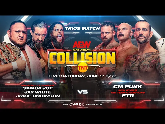 Official theme for AEW Collision on TNT is Saturday Night's Alright For Fighting by Sir Elton John!