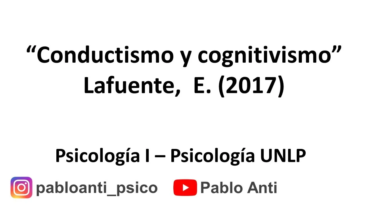 Video resumen "Conductismo, neoconductismo, cognitivismo..." Lafuente E. (2017)