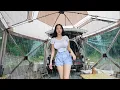 Download Lagu ☔Camping in the Rain with Luxury Car Tent | Nature \u0026 Rain ASMR