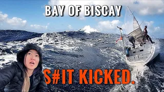 ROUGH SAIL – BEATING our way across the BAY OF BISCAY – Ep 140