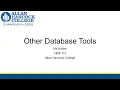 CBIS 112 Other Database Topics