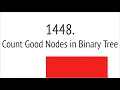 Count Good Nodes in Binary Tree Leetcode 1448