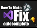 visual studio autocomplete not working unity
