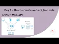 Day 1 - How to create web api format to Json data using ASP NET