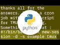 How to run a python script at a certain time in a tmux terminal