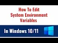 How To Edit System Environment Variables In Windows