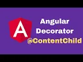 Angular ContentChild Decorator Basics of Angular