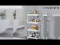 DECOMOMO 4-Tier Rolling Storage Cart with 360 Rotation Wheels Lockable Storage Trolley with Hooks