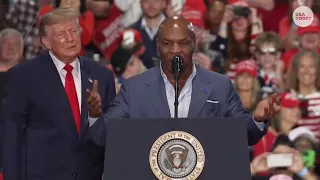 Mike Tyson briefly addresses Donald Trump rally in Syracuse, calls him 'my president' in New York