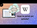 How to print an article on Wikipedia org