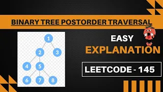 145 Binary Tree Postorder Traversal Leetcode 145 Easy explanation Hindi Java