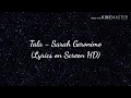 Download Lagu Tala - Sarah (Lyrics on Screen HD)`